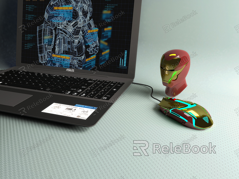 Modern Laptop Laptop Iron Man Ornaments model