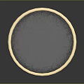 Round Decorative Mirror With Gold Frame And Black Surface For Home Furniture