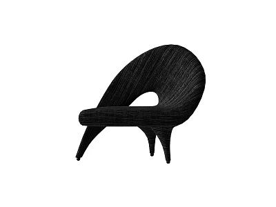 Modern Black Woven Leisure Chair With Curved Backrest And Stylish Legs 3d model