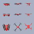 Red Electric Toy Drones With Various Designs And Styles For Kids Playtime