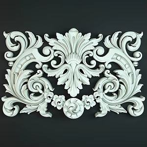 Vintage component floral decorative plaster decorations 3d model