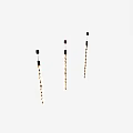 Three Modern Brass Hanging Chandeliers With Glass Beads Linear Pendant Design