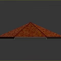 Detailed Octagonal Roof Structure With Red And Orange Tile Design