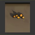 Fresh Ripe Orange Fruits Placed On Brown Surface With Gray Background