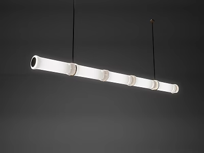Modern Sleek Linear White Pendant Light With Minimalist Design And Black Hanging Cords 3d model