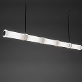 Modern Sleek Linear White Pendant Light With Minimalist Design And Black Hanging Cords