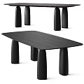 Modern Marble Top Dining Table With Black Sleek Legs And Minimalist Design