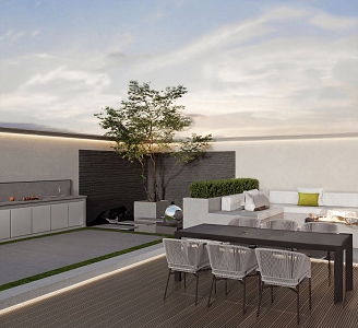 Modern Garden Terrace Garden 3d model