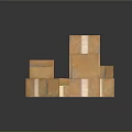 Brown Shipping Cartons Stacked with Open Box and Sturdy Tape Seals