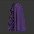 Purple Long Skirt With Black Vertical Panels And Modern Elegant Design