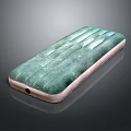 Green Inflatable Mattress With Marble Texture Light Colored Edges And Rectangular Shape
