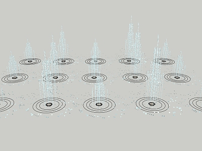 modern fountain water feature model