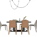 Modern Dining Table and Chair Combination 3d model