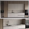 Modern Kitchen Interior Design With Wooden Light Grey Cabinets Stone Countertop And Appliances