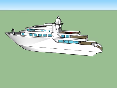 Luxury Yacht With Modern Design And Blue Windows 3d model