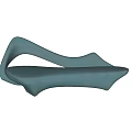 Modern Multi Person Sofa With Sleek Curved Lines And Gray Upholstery Design