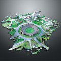 European Historic Sites Tourist Attractions 3d model