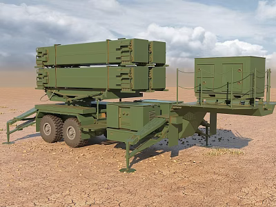 083 02 MIM104 SAM Missile Series Air Defense Missile PAC-3 Radar Vehicle Missile Vehicle 3d model