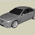 Luxury Sedan 3D Model Featuring Gray Exterior Silver Alloy Wheels And Front Grille Design