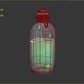 Medical Device Transparent Reagent Bottle Containing Green Liquid With Cork Stopper And Red String