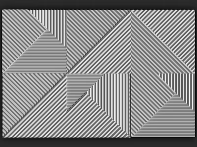 Geometric Striped Wall Design With Abstract Triangle And Arrow Patterns 3d model