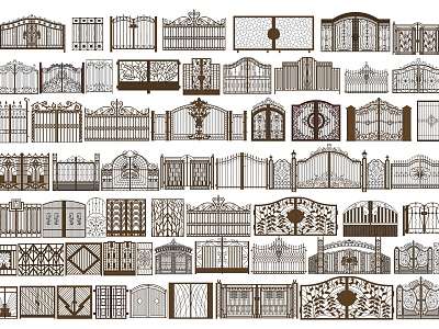 European-style gate, wrought iron gate, courtyard gate, carved gate, metal grille gate, garden gate model