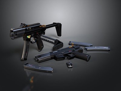 rifle submachine gun semi-automatic rifle combat rifle battle rifle carbine war rifle 3d model