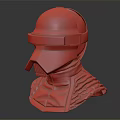 Futuristic Tactical Helmet With Yellow Red Stripe Visor And Brown Armor Details