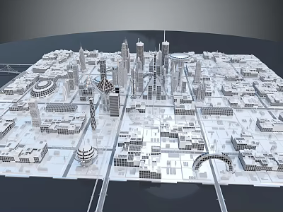 Colorful Cartoon City Landscape Featuring Tall Buildings Streets And Ferris Wheel 3d model