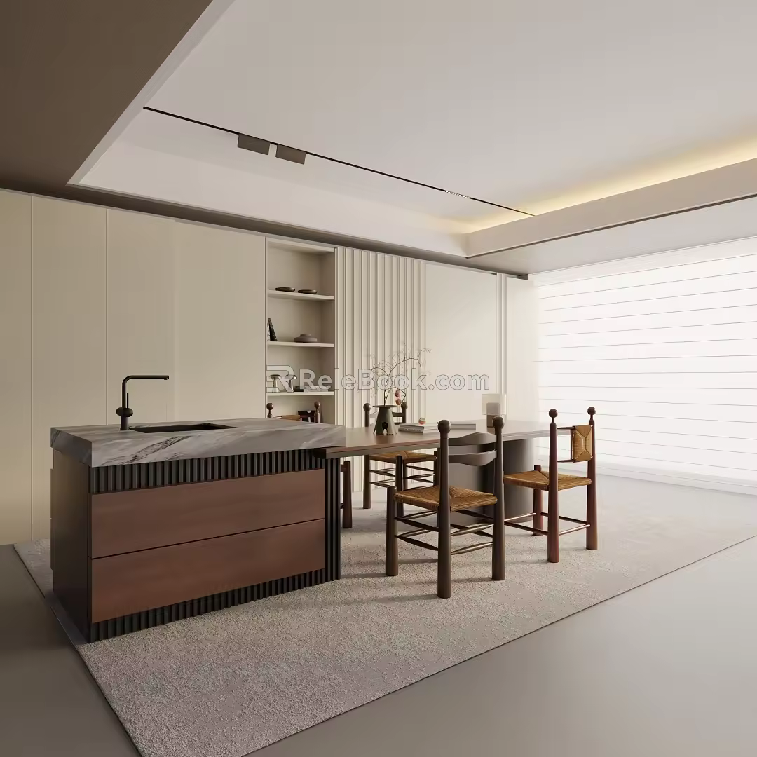 Modern dining table 3d model