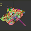 Advanced Military Tank With Camouflage Pattern Long Barrel And Heavy Armor