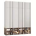 Modern White Wardrobe With Open Storage Compartments And Bottom Shelves 3d model