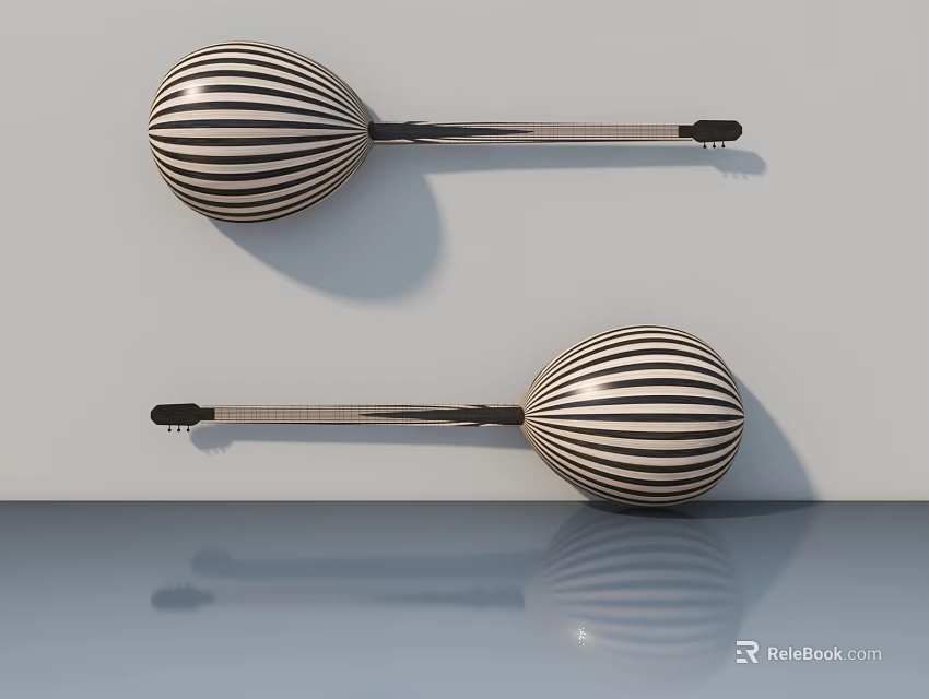 Sleek Modern Hinged Door Featuring Black White Striped Design And Smooth Surface 3d model 