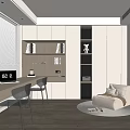 Modern Study Cream Study 3d model