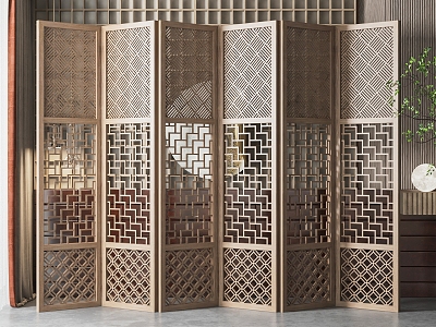 New Chinese Style Screen Partition 3d model