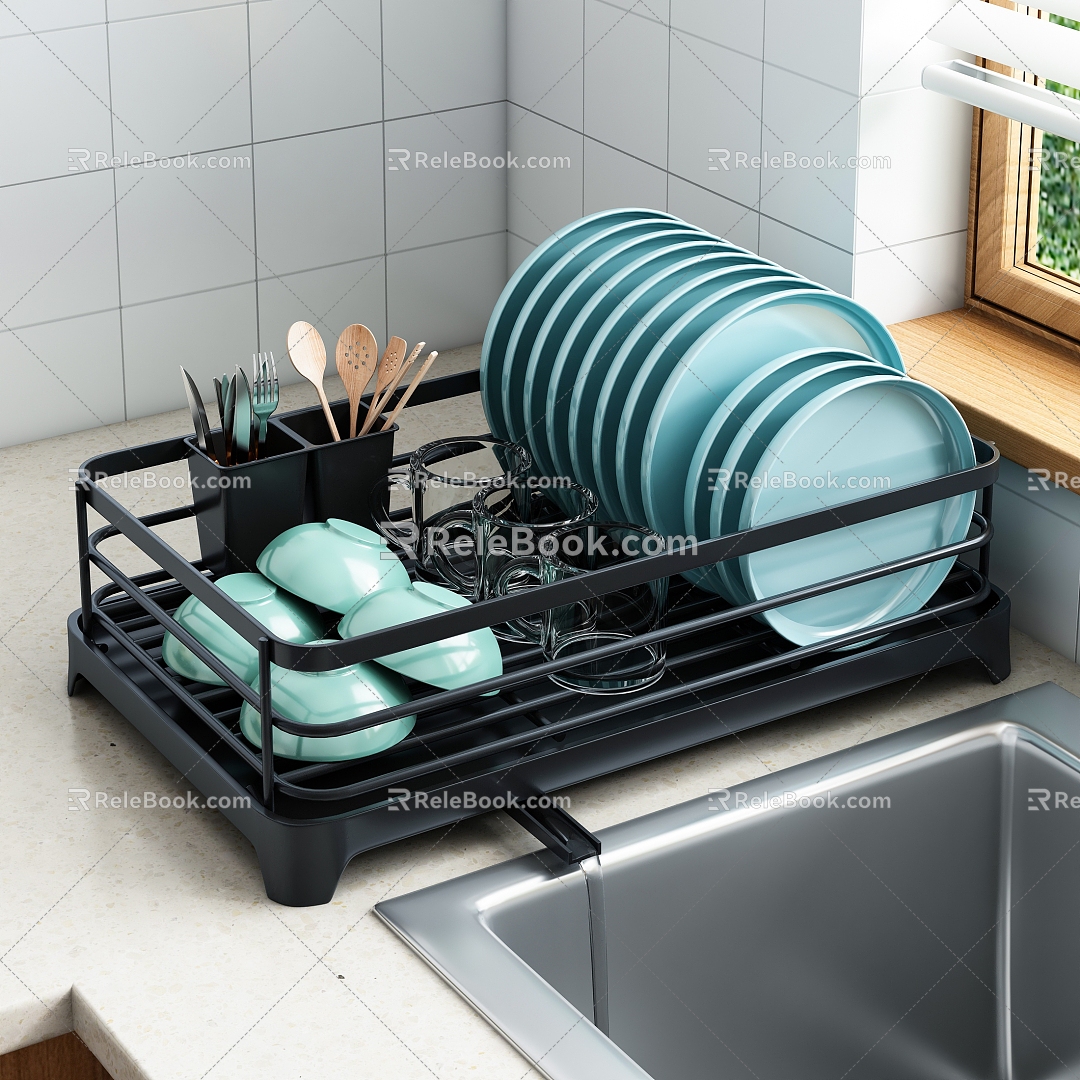 Modern draining rack 3d model