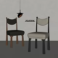 Poliform Modern Dining Chairs With Dark And Light Upholstered Seats And Wooden Legs