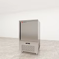 Stainless Steel Commercial Freezer with Wheels and Control Panel in Modern Commercial Kitchen Facility