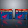 Honda Branded Blue Metal Gates With Red Logo And Yellow Accents