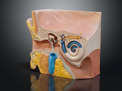 Detailed Ear Anatomy Medical Device Model With Internal Structures And Educational Use 3d model