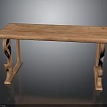 Solid Wood Bench With Rectangular Top And Sturdy Legs Classic Design 3d model