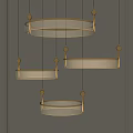 Elegant Modern Chandeliers With Gold Frame Circular Design And Transparent Elements