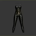 Shiny Metallic Fitted Jumpsuit With Sleeveless Design And Modern Fashion Look