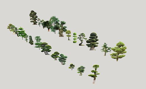 Modern tree beautiful modeling tree series 3d model