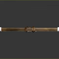 Traditional Handcrafted Wooden Bow With Yellow Grip White Ends And Leather String