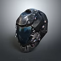 Futuristic Weapon Helmet With Tactical Metal Design And Advanced Mechanical Components