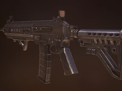 Modern Tactical Assault Rifle With Scope Mount Ergonomic Grip And Magazine 3d model