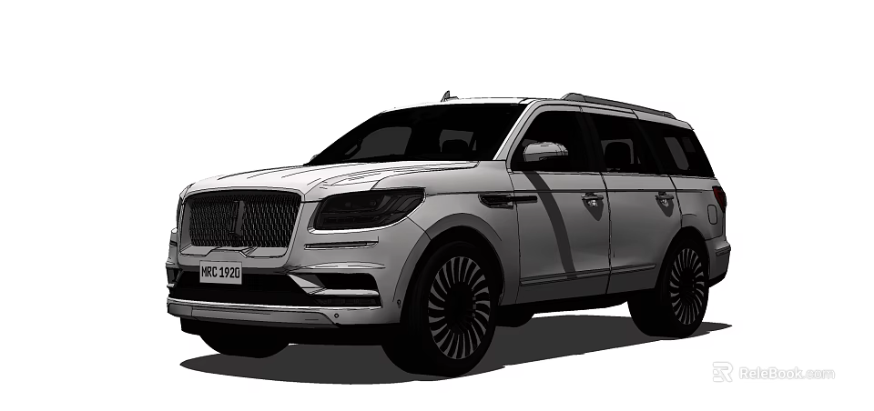 White Luxury SUV With Chrome Grille Alloy Wheels And Sleek Exterior Design 3d model 