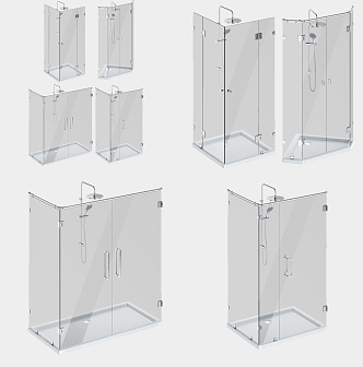 modern shower room glass shower room 3d model