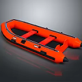 Orange Inflatable Boat With Black Components And Stable Design For Water Activities 3d model